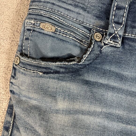 Buckle Black Women's Jeans Size 30s Fit No 9 Bootleg Distressed Grunge Destroyed - Picture 6 of 14